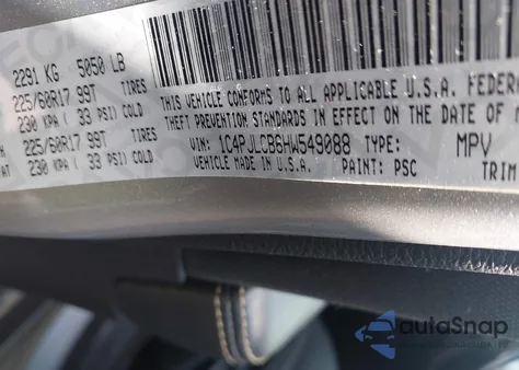 2017 Jeep Cherokee Latitude Fwd z USA, uszkodzony, nr VIN 1C4PJLCB6HW549088